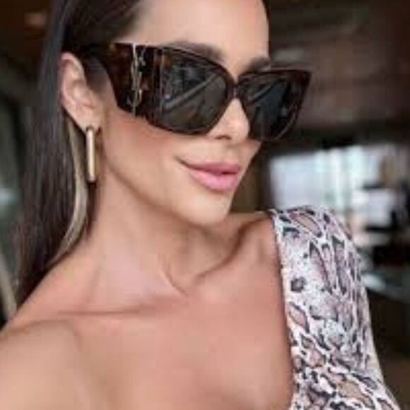 Saint Laurent SLM119/F BLAZE 003 Sunglasses Black/Havana Butterfly Frame main image 9